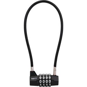 4-Digit Cable Locks with Combination - Heavy Duty Outdoor Gate Lock for Fence, Cabinet,Refrigerator Dumpster,lockers,Gym,Toolbox,case, hasp Storage,Sheds (Cable 11"-Span 5 (3/16" Diameter))