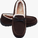 LA PLAGE Men's Moccasin Slippers Memory Foam Warm Plush House Slippers, Indoor Outdoor Comfortable Winter House Shoes 48