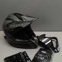 DOT Adult Dirt Bike Helmet with Goggles Gloves & Mask Adjustable Sun Visor Motorcycle Adult ATV Helmet Off-Road Motocross Downhill Moped MX BMX for Unisex Adult-188-Black Star, L