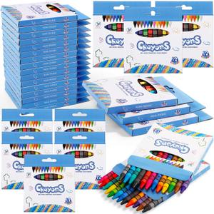 Bulk Crayons, 30 Boxes of 12 Packs Color Crayons, Crayon Bulk, Crayon Individual Packs for Party Favors Restaurants Home Office Supplies(12 Colors)