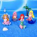 4pcs Miniature Mermaid Figurines, Mini Mermaid for Fairy Garden Accessories, Fish Tank Aquarium Decor, Cake Topper, Wedding Party Supplies, Ocean Animal Theme Decor, DIY Desk Micro Landscape