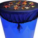 38.5 Inch Mesh Cover for Rain Barrel, Black Rain Barrels Net Cover, Water Collection Bucket Screen Covers to Keep Leaves Debris Out