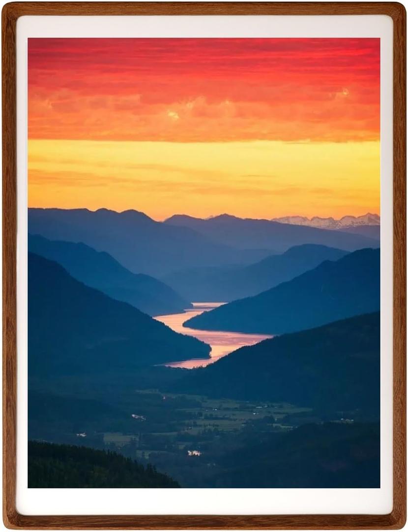 Natural Wood Photo Frames Inspired Tabletop Picture Frame with Mat, Vertical or Horizontal Display (Walnut, 18x24 matted to 16x20)