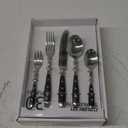 30-Pcs Cutlery Set Forged Type with Black Handles and Rivets