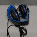 AILIHEN C8 Kids Headphones Wired, On-Ear Headphones with Microphone and Volume Control Foldable Corded Stereo 3.5mm Headset for School Teens Smartphones Chromebook Laptop Tablets Travel (Black Blue) (Medium)