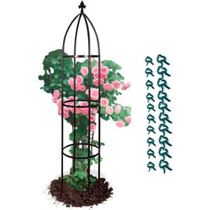 Garden Obelisk Trellis for Climbing Plants Outdoor 6.3 Feet Tall Rose Heavy Duty Metal Trellis Plant Support for Vines Clematis Flowers, Bronze