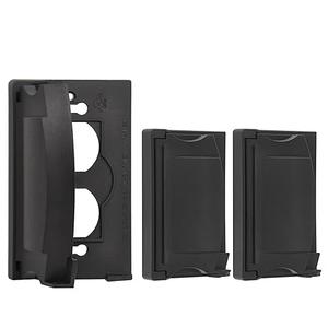 BESTTEN 3 Pack Horizontal Outdoor Outlet Cover for Duplex Receptacles, Weatherproof Design AutoClosing Lid, Black, UL Listed, H4.65” x W2.87” x D0.71”