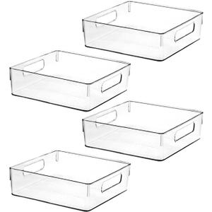 Clear Plastic Storage Bins, Pantry Organizers and Storage, Kitchen Organization and Storage Containers Bins for Organizing, Fridge, Freezer, Bathroom, Pantries, Medicine Cabinet Organizer Bin