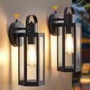 Dusk to Dawn Outdoor Lighting Fixtures, Black Waterproof Sconce Outside Lamp Exterior Wall Sconce Front Door Porch Wall Mount Light Fixtures Anti Rust Wall Lantern for Garage Doorway