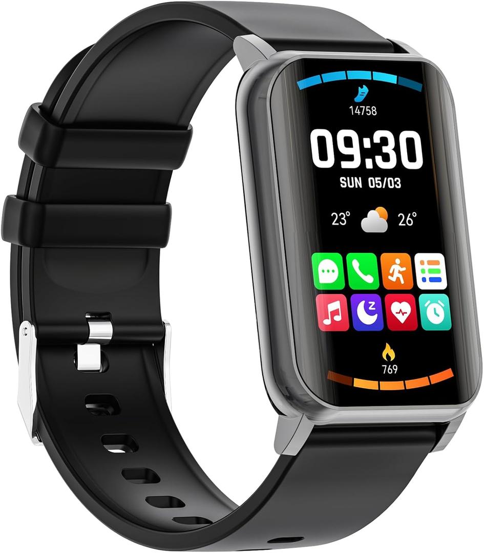 Smart Watch for Men Women (Answer/Make Calls), 1.57" Curved Screen Fitness Tracker, smartwatch with 24/7 Heart Rate/Sleep Monitor, Two Straps Activity Trackers, Compatible with Android & iOS