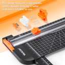 WORKLION Paper Cutter - A4 Paper Craft Cutter with Security Blade for Cut Gift Card, Coupon, Label, Cardstock, Photo, 12 inch Black Office Paper Trimmer