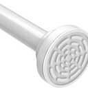 Ausemku Shower Curtain Rod Tension - 26-76 Inch Never Rust Non-Slip Spring Tension Curtain Rod No Drilling Stainless Steel Curtain Rod Use Bathroom Kitchen（White）