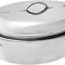 Fox Run Oval Roaster Set, Stainless Steel, 10-Quart