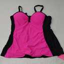 Women's Underwire Tummy Control Swimsuit Top with Push Up - No Bottom Included (X-Large, Pink and Black)