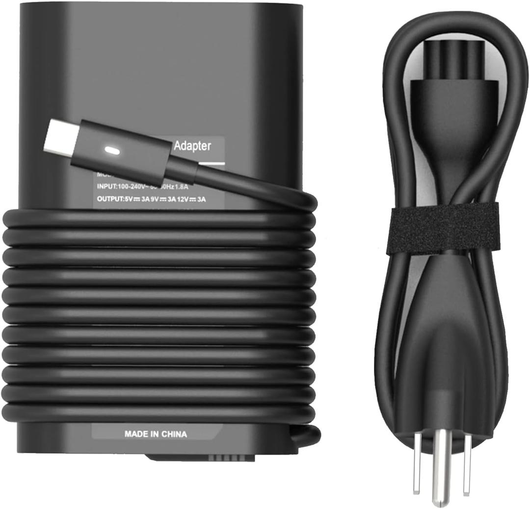 65W 45W USB C Laptop Charger for Dell Latitude 7420 5420 5520 5430 5440 7440 5450 5530 7330 7430 5540 5320 7320 9430 3450 3550 7410 2in1, XPS 13, Chromebook 3100 Computer Type C AC Adapter Power Cord