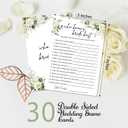 2 x Eucalyptus Bridal Shower Games 30 Guests, Who Knows Bride Best Bridal Games for Showers, White Rose Wedding Engagement Party Activity Party Supplies/Green-11