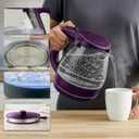 OVENTE Electric Kettle, 1.5L Borosilicate Glass Countertop Water Heater and Boiler for Coffee or Tea, BPA-Free, Auto Shut-Off, Boil-Dry Protection, Removable and Washable Spout Filter, Purple KG83P