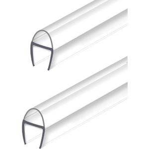 2 Pack U-Type Frameless Shower Door Seal, 78" x 3/8" Shower Door Side Seal Strip Bottom Seal Door Sweep for 3/8" Thick Glass Waterproof and Super Clear-Stop Shower Leaks Seal Strips