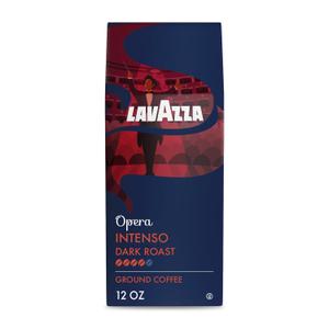 Lavazza Opera Intenso Ground Coffee 12oz Bag, Dark Roast, Bold and Balanced Taste, Intensity 4/5, Arabica and Robusta, Ideal for Drip Brewers, (Pack of 1)
