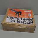 Hitch Mount Flagpole Holder - Powder Coated, Anti-Rust Drainage Hole, Fits Standard 2" Trailer Hitch, Compatible with Jeep, Truck, SUV, RV, Pickup, Camper (Triple Flagpoles)