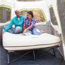 Coleman Queen-Size Airbed Cot Combination, Folding Air Mattress with Steel Frame & Side Table, Battery Pump Included, Great for Camping, Lounging, Elevated Sleeping, Guests, & More