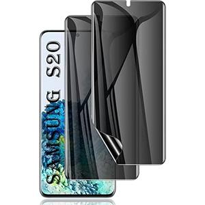 LYWHL [2 Pack] for Samsung Galaxy S20 Privacy Screen Protector, Anti-Spy Full Adhesive Flexible Film for Galaxy S20 6.2”, [Compatible Fingerprint] Easy Installation Frame - Black