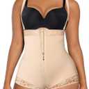 SHAPELLX Shapewear Tummy Control Butt Lifter Panties Faja Body Shaper for Women High Waist Trainer Open Bust Bodysuit (Small, A2-beige)