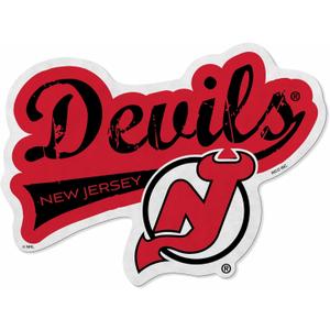 Rico Industries NHL New Jersey Devils Distressed Shape Cut Pennant - Home and Living Room Décor - Soft Felt EZ to Hang