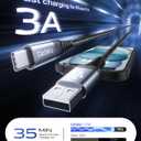 USB C Cable 3A Fast Charging [2 Pack 6FT], USB A to USB C Cable, Upgraded Extra Durable Braided USB to USB C Charger Cord Compatible with iPhone 17 16 15 Pro Max,Samsung Galaxy S10, LG and More-Black
