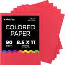 Hygloss Red Colored Paper - 24 lb, 89 GSM, Fade-Resistant, Acid-Free, 8.5x11-Inch Letter Size Color Copy Paper, 90 Sheets