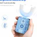 Adult Ultrasonic Electric Toothbrush, 360° Oral Cleaning for Stain & Whitening, IPX7 Waterproof Rechargeable, U-Shape Brush Head×3 + Straight Handle Brush Head×2