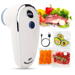 WanshengLe Handheld Vacuum Sealer with Auto Stop Suction and 30 Reusable Sous Vide Bags, Cordless Vacuum Sealer for Food, Fresh & Meal Prep