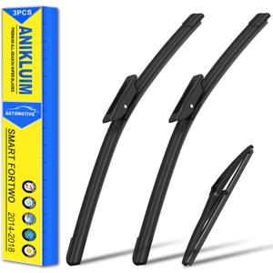 ANIKLUIM Wiper Blades for 2018-2014 Smart Fortwo Front Windshield Wipers,20 Inch+20 Inch+7 Inch,Durable and Quiet (Pack of 3)