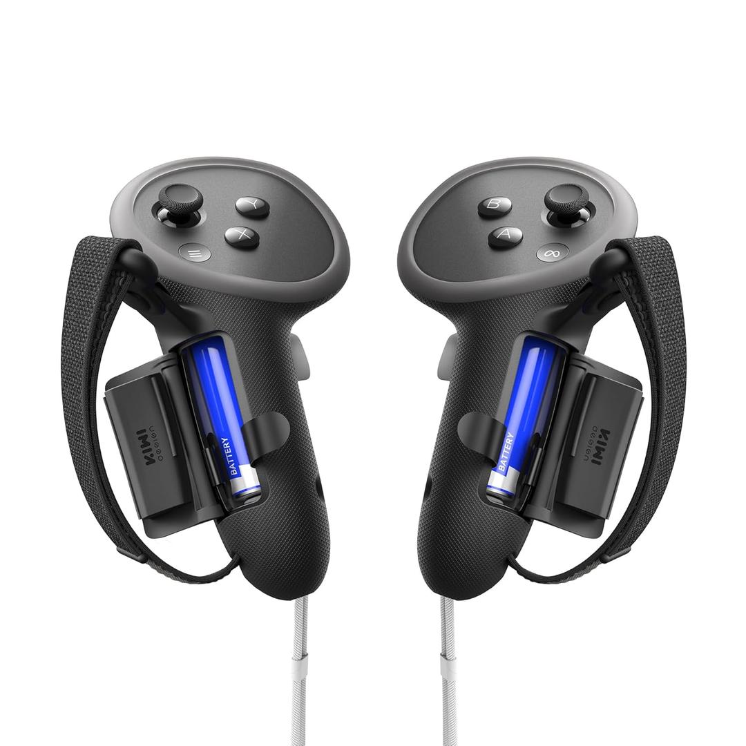 KIWI design Upgraded Controller Grips Protector Compatible with Oculus/Meta Quest 3/3S, Non-Slip Handle Cover with Battery Opening, Accessories Made for Meta