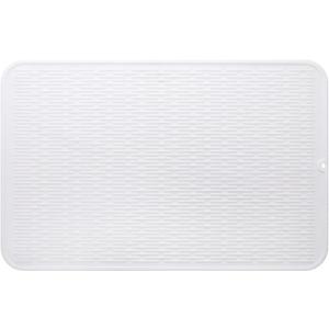 Silicone Dish Drying Mat for Multiple Usage,Easy clean,Eco-friendly,Heat-resistant Silicone Mat for Kitchen Counter or Sink,Refrigerator or Drawer Liner White 3XL 28 inches x 18 inches
