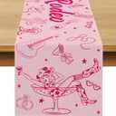 Last Rodeo Bachelorette Party Decorations Western Cowgirl Table Runner Disco Western Lets Go Girls Bach Bridal Shower Home Kitchen Island Decor (13" x 72")