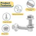 3/8-16 Bolt x (Length 3/4", 1", 1-1/4", 1-1/2") 304 Stainless Steel Flange Head Bolts Assortment Kit (112 Pack) with 3/8 16 Bolt, Serrated Flange Nuts, Washers, Full Thread