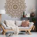 NAKLEO Mandala Painting Large Stencil Diameter 35, Oriental Circle Mandala Geometric Ornament, Reusable Plastic Template DIY Art and Craft, Wall Floor Wood Fabric Furniture