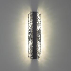 Modern Crystal Wall Sconce, 18 Inch Hardwired Wall Lamp, 4000K Dimmable Black Sconce Wall Lights Indoor Wall Mount, 26W Wall Light Fixtures for Bathroom Vanity Light, Porch, Washroom