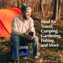 Handy Laundry Folding Lightweight Step Stool - Sturdy Enough to Support Adults and Safe Enough for Kids - Opens Easy with One Flip - Great for Kitchen, Bathroom or Bedroom (Blue) (9 Inch)