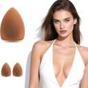 Nipple Covers for Women Triangular Ultra-Thin Sticky Reusable Silicone Adhesive Invisibility Nipple Pasties (S)