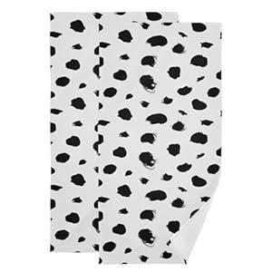 Dog Paw Bath Towels 2pc - Abstract Color Paws Bathroom Hand Towels, Colorful Animal Footprint Kitchen Towels, Cat Foot Print, Cute Heart Design, Funny Corgi Home Decor