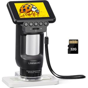 LM013 Microscope for Kids Adults Portable, Handheld Microscope Camera with 2.8" Screen, Coins Magnifier with 8 LED, USB Output, Christmas Birthday Gifts, 32GB