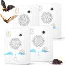 4 Pcs Ultrasonic Bat Repellent for Attic, Rechargeable Bat Deterrent Devices Outdoor Indoor, Electronic Bird Repellent Bats Keep Away Reject Repelling System Removal Device for House Porch Farm