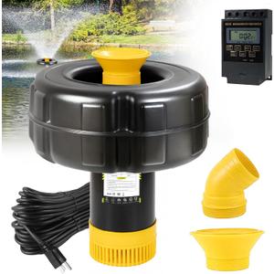 Pond Fountain Aerator, 1HP 15000 GPH Floating Aerating Fountain Pump with Timer & 100FT Cord, Jet System for Small to Large Ponds & Lakes
