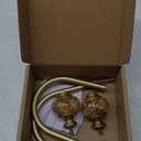 2 Pack Gold Curtain Holdbacks, USFOOK Decorative Drapery Tiebacks (2 Pack/1 Pair), Curtain Tie Back Hooks for Wall with Translucent Finials (6.1" L x 4.1" W)