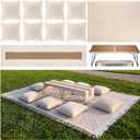 12 Pcs Extra Large Outdoor Boho Picnic Blanket 91'' x 71'' Folding Camping Table Beige White Table Runner 8 Throw Pillow with Pillow Cores Woven Cotton Yarn for Camping Garden Beach Wedding