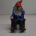 Solar Garden Gnome Statues Resin Gnome Figurines Sitting on Rocking Chair Outdoor Telescope Gnome Gifts for Yard, Patio Decor Gift