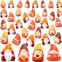 40 Pcs Thanksgiving Mini Gnomes Figurine Fall Maple Leaves Pumpkin Miniature Mini Resin Gnomes Statues for Thanksgiving Home Kitchen Harvest Tabletop Tiered Tray Ornaments Gifts, (Classic)
