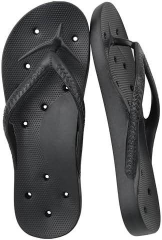 YoveGxlthrea Shower Shoes for Men and Women Arch Support Flip Flops Holes Orthotic Thong Slipper for Beach Pool Bath Gym College Dorm Non-Slip Quickly Dry Sandals Size 295